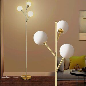 NEW! 3-Globe Tree Floor Lamp Gold Floor Lamp 70"H